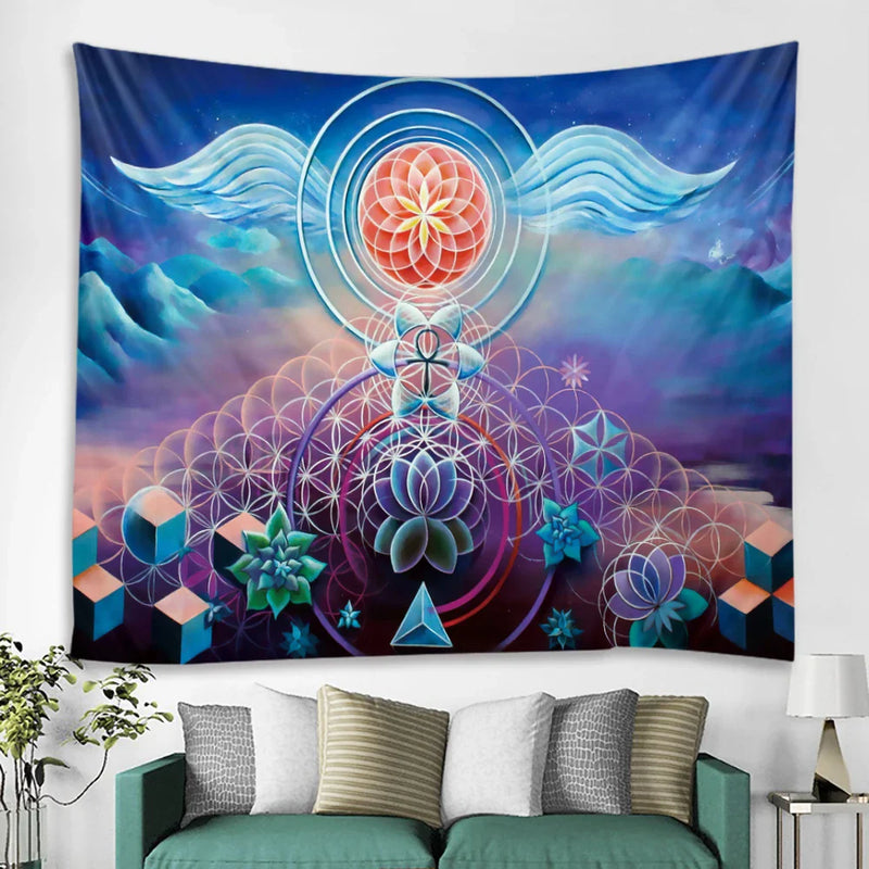 Afralia™ Chakra Psychedelic Tapestry: Boho Yoga Wall Decor & Room Hanging