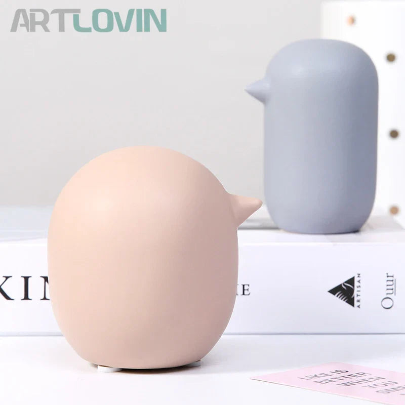 Afralia™ Nordic Abstract Bird Figurines - Ceramic Matte Light Color Home Decor Ornament