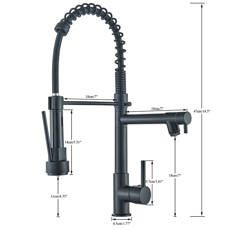 Afralia™ Stainless Steel Pull Down Spring Kitchen Faucet with 360° Rotation