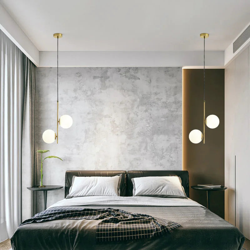 Nordic Glass Chandelier LED Ceiling Light for Creative Living Room and Dining Table by Afralia™