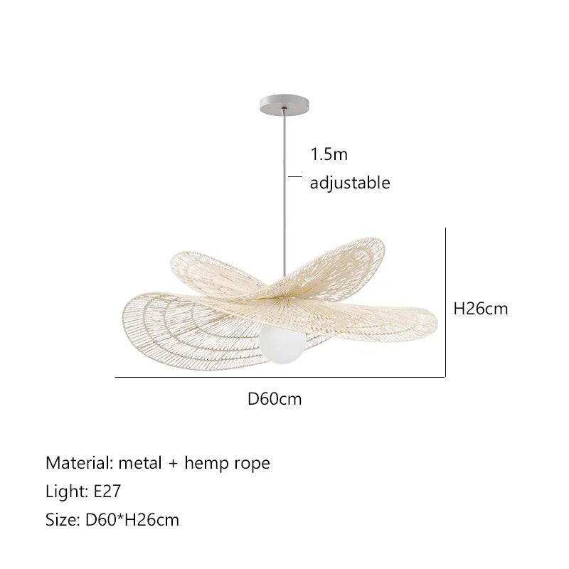 Afralia™ Rattan Weaving LED Chandelier Pendant Lights for Home Decor