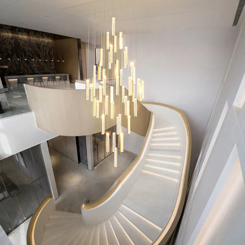 Afralia™ Large Crystal Luxury Chandelier for Living Room Dining Hall Stair Suspension