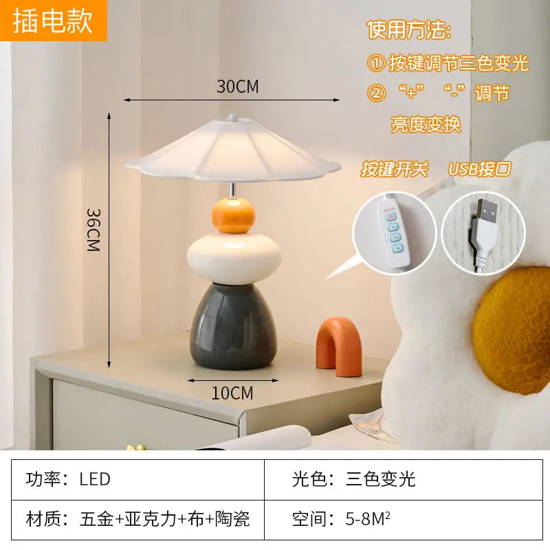 Afralia™ Ceramic Bedside Lamp | Luxe Study Desk Light | High-End Aesthetic Master Bedroom Lighting