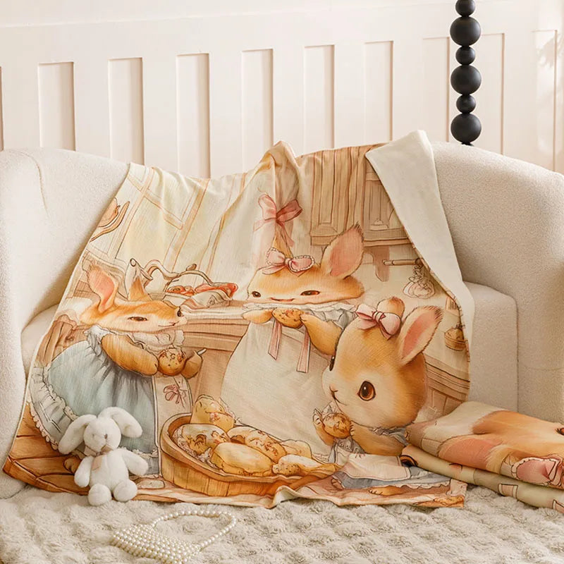 Afralia™ Cartoon Printed Cotton Blanket: Soft, Cozy Sofa Cover for Home & Office Napping