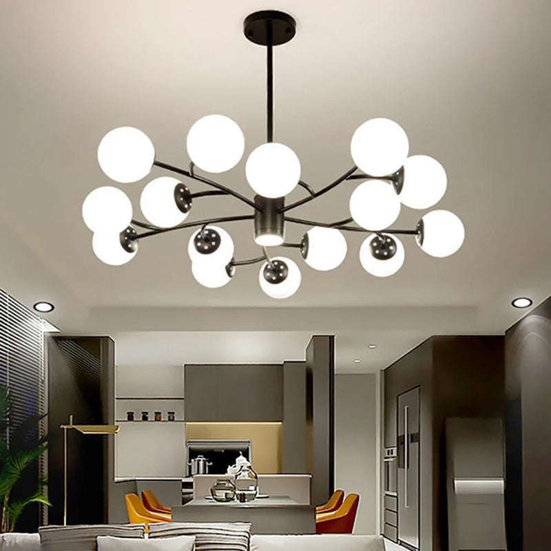 Afralia™ Modern Glass Ball Pendant Light - LED Chandelier for Living, Dining, and Bedroom