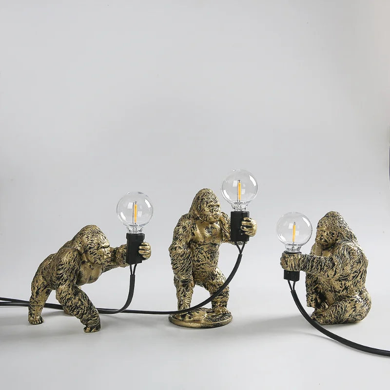 Afralia™ Gorilla Night Light Indoor Decor Resin Small Lamp