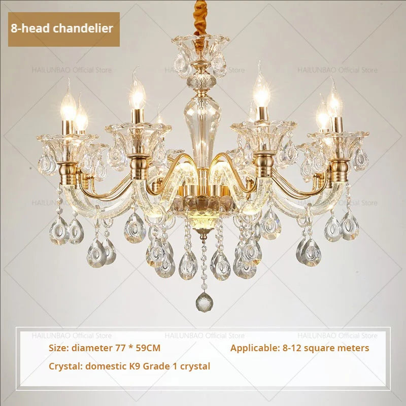 Afralia™ European Crystal Chandelier: Simple Fashion for Living, Dining, Bedroom & Villa