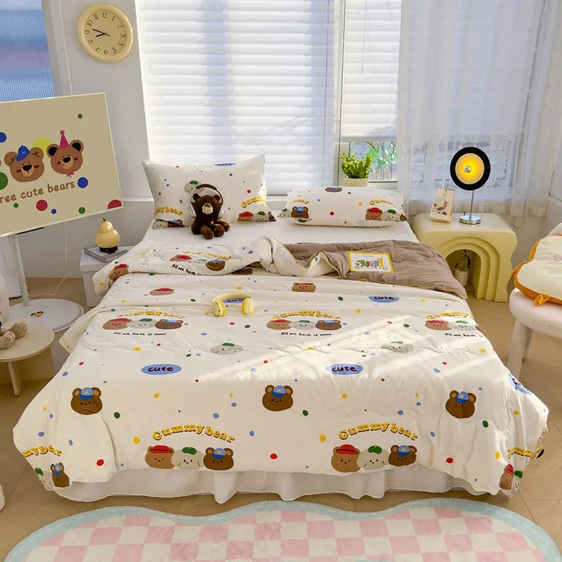 Afralia™ Printed Double Gauze Summer Quilt - Breathable & Skin-Friendly Cooling Comforter