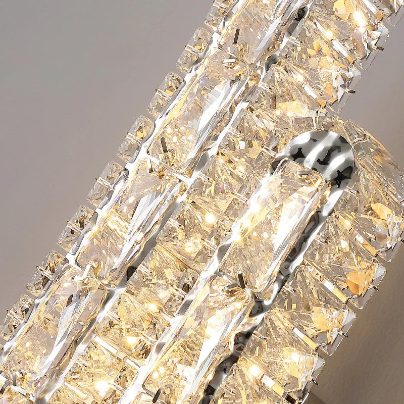 Afralia™ Oval LED Crystal Wall Lamp for Luxury Living Room & Bedroom Decor