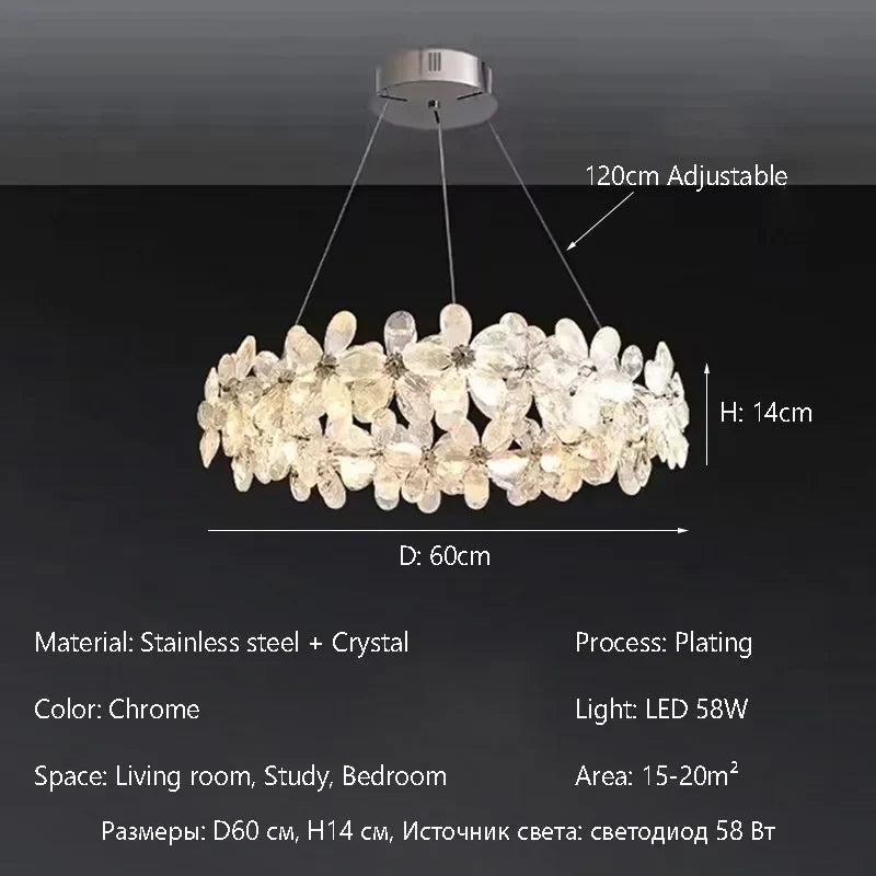 Afralia™ Crystal LED Chandelier: French Style Chrome Plated Pendant Light for Home Decor
