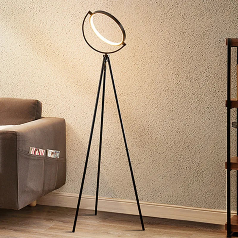 Afralia™ Modern Circle LED Floor Lamp for Bedroom Living Room Decor