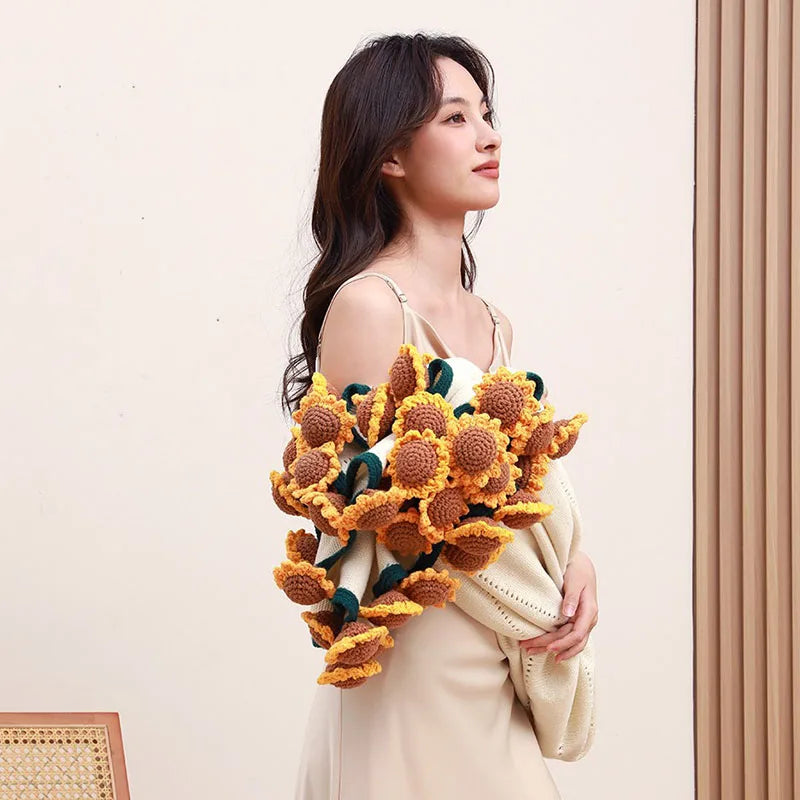 Afralia™ Sunflower Bouquet Blanket: Multifunctional Romantic Home Decor & Gift