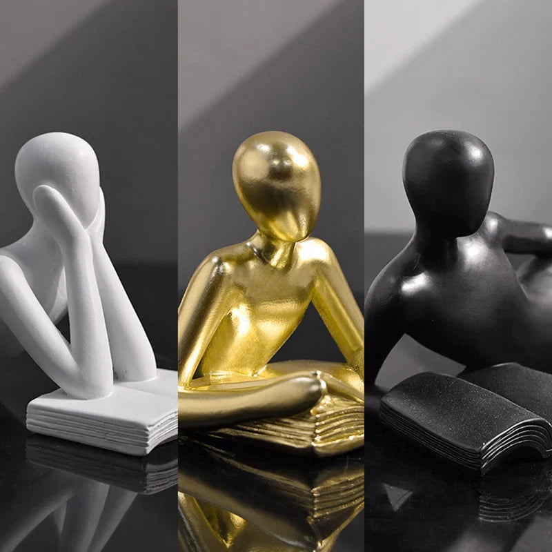 Afralia™ Resin Abstract Thinker Figurine for Study & Living Room Decor