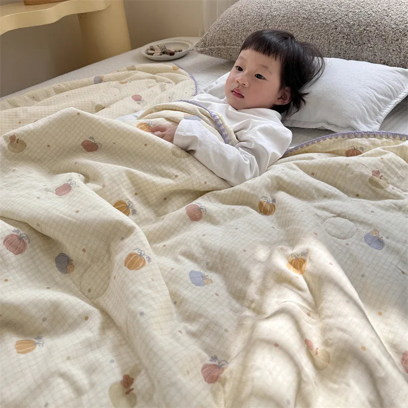 Afralia™ Kids Cartoon Printed Cooling Summer Blanket - Soft Lightweight Comforter