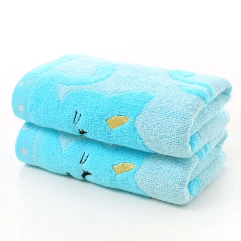 Afralia™ Kids Cute Kittens Bamboo Fiber Towel - Soft, Strong, High Quality