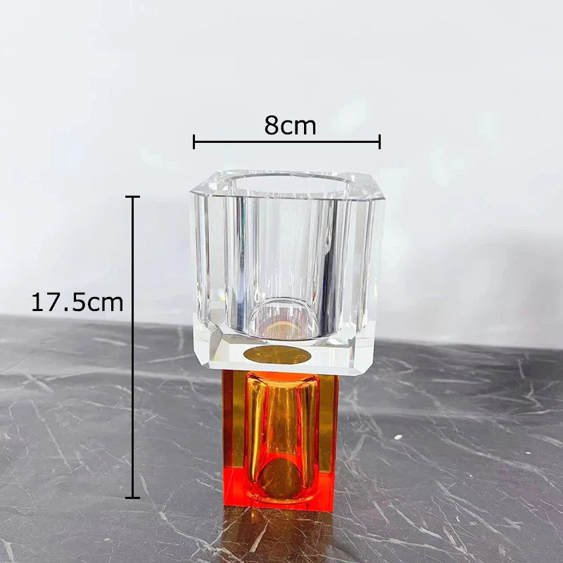 Afralia™ Crystal Glass Vase with Artificial Flowers, Modern Home Decor