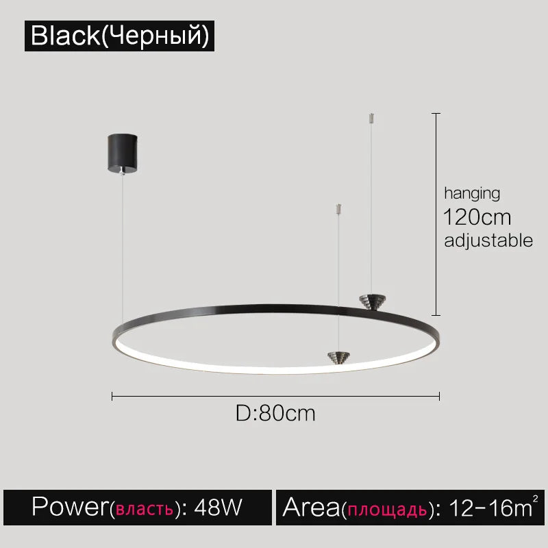 Afralia™ Modern Italian Style LED Annular Chandelier for Living Room Dining Bedroom