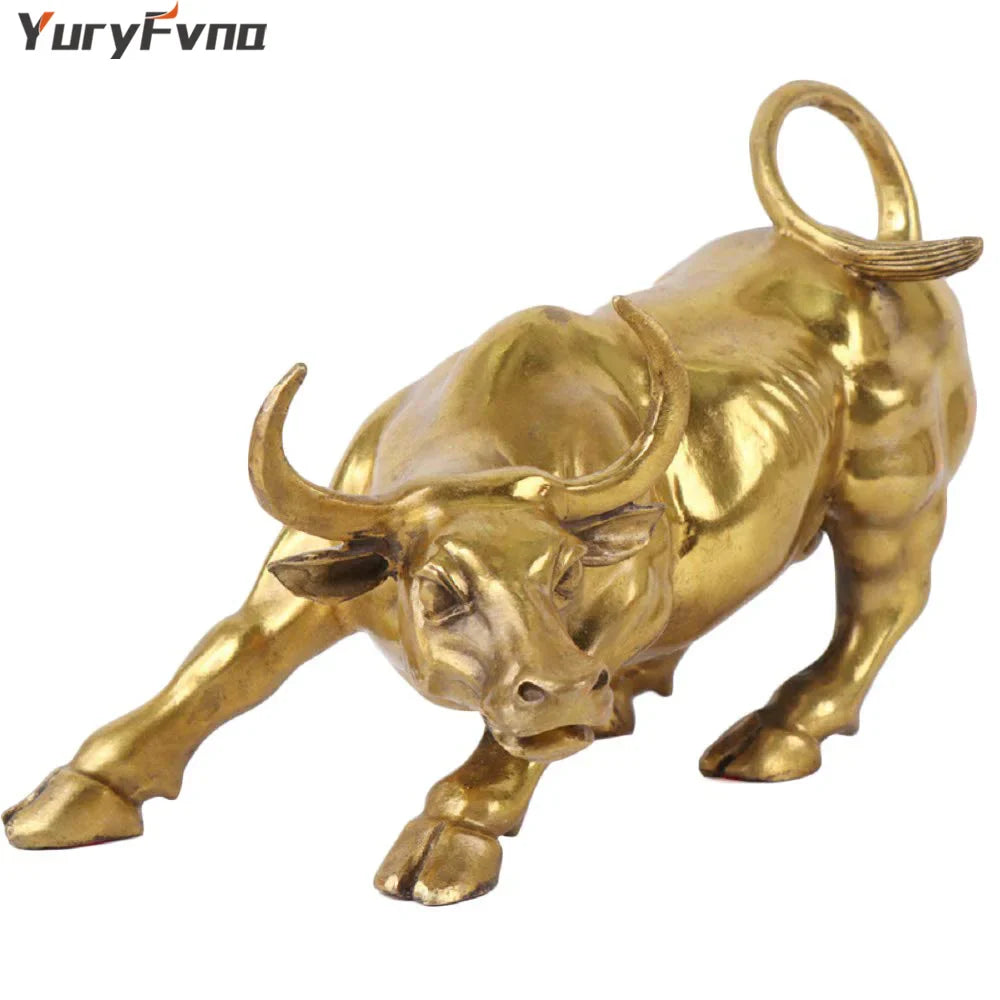 Afralia™ Wall Street Bull Ox Sculpture - Premium Home Office Decoration Gift
