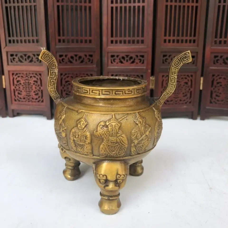 Afralia™ Brass Three-Tiered Tower Incense Burner with Tripod Furnace for Home Buddhist Hall