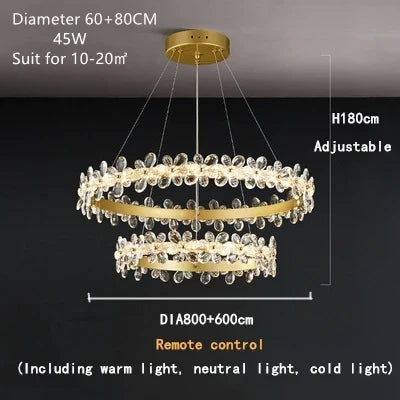 Afralia™ Crystal LED Chandelier for Luxury Lighting in Living Kitchen Room
