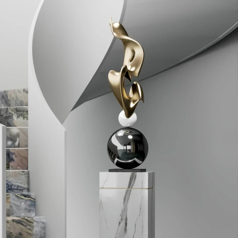 Afralia™ Geometric Electroplating Art Sculpture for Modern Luxury Home Decor