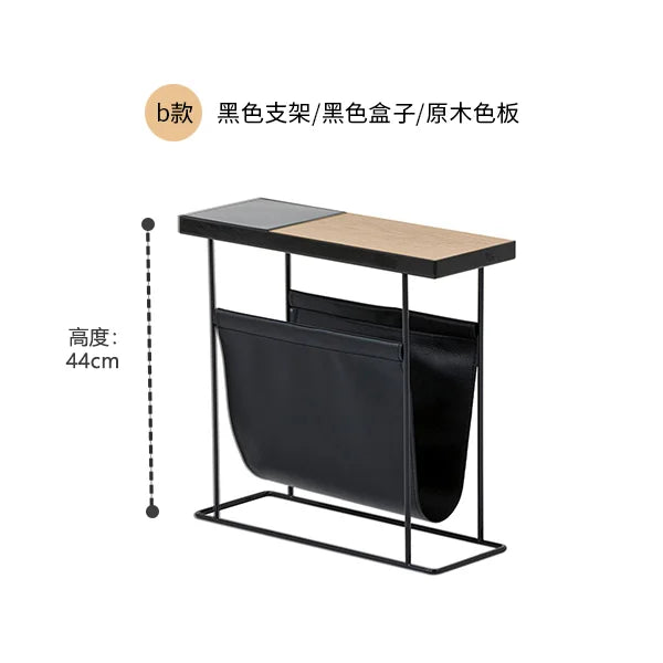 Afralia™ Nordic Side Table - Minimalist Living Room Accent Desk with Magazine Storage Shelf