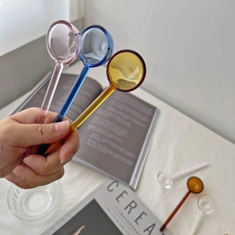 Afralia™ Glass Mixing Spoon - Heat-Resistant, Beautiful, and Practical