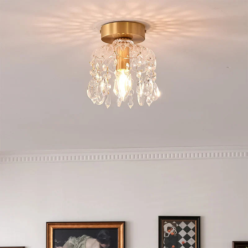 Afralia™ Nordic Luxury LED Ceiling Light Copper Glass Luminaire