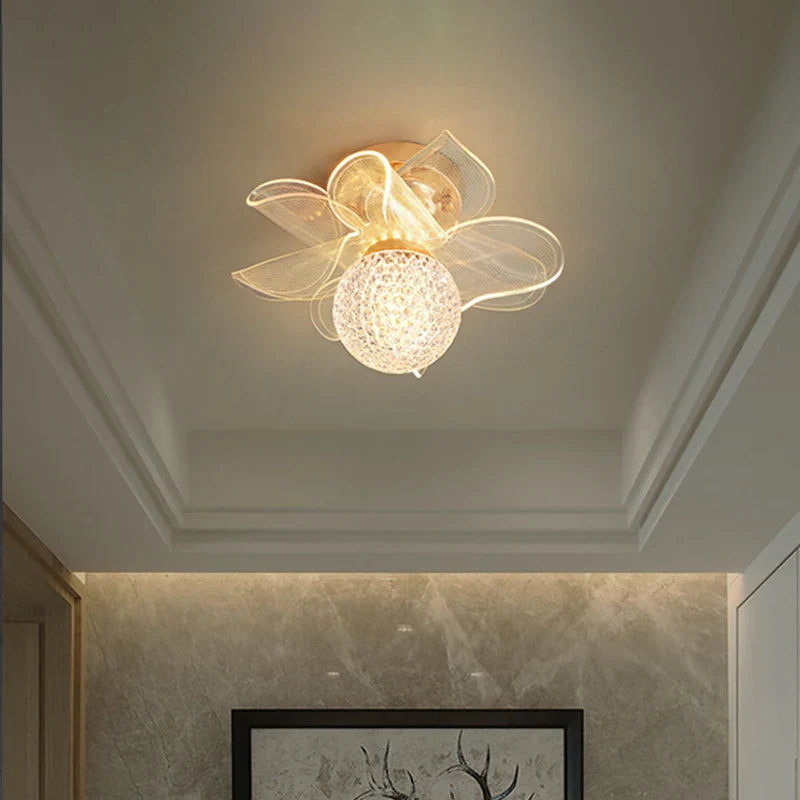 Afralia™ Nordic Crystal LED Ceiling Light for Home Balcony Aisle Modern Indoor Lighting