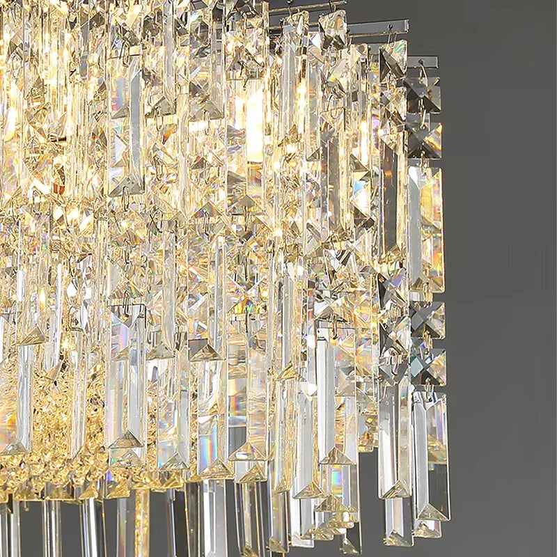 Afralia™ Crystal LED Ceiling Chandelier - Modern Chrome Hanging Lamps