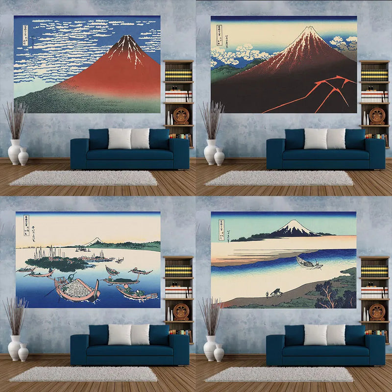 Fugaku Scenery Tapestry for Vintage Wall Art Aesthetic Home Decor by Afralia™.