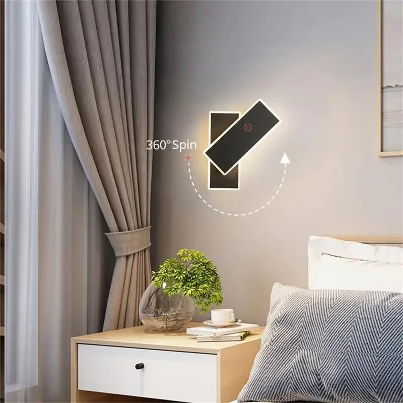 Afralia™ Minimalist Rotating Wall Sconce for Bedroom, Living Room, and Aisle