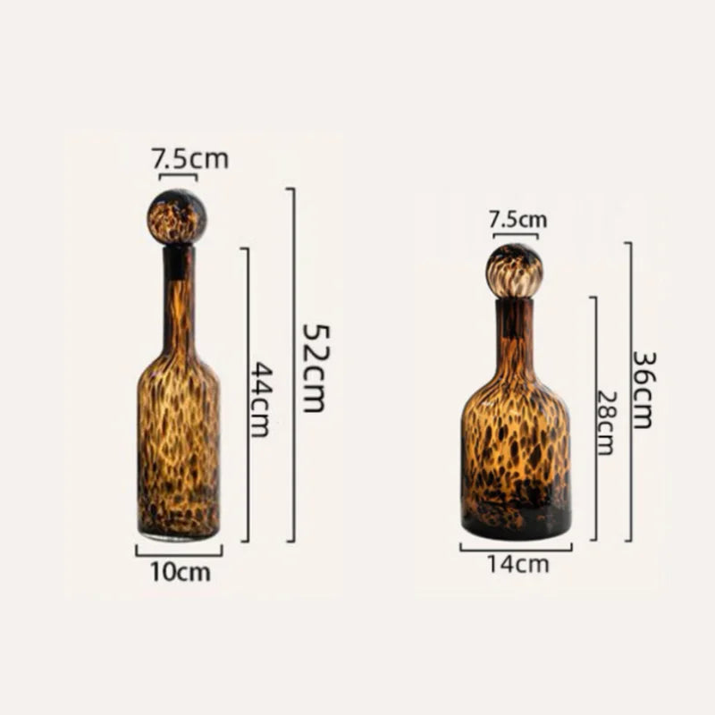 Afralia™ Leopard Print Glass Vase: Stylish Terrarium & Home Decor Accessory