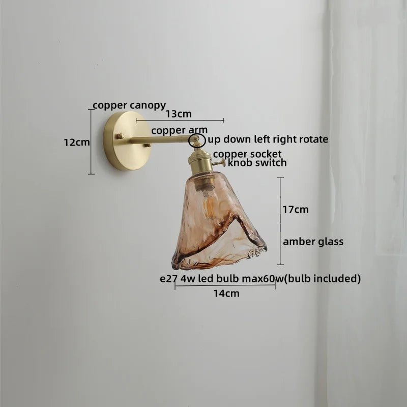 Afralia™ Ceramic Copper LED Wall Light with Pull Chain Switch for Modern Nordic Home Decor