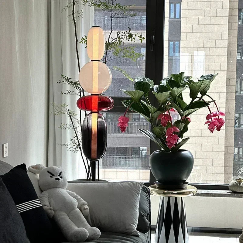 Afralia™ Glass Floor Lamp LED Table Light - Italian Design High Quality