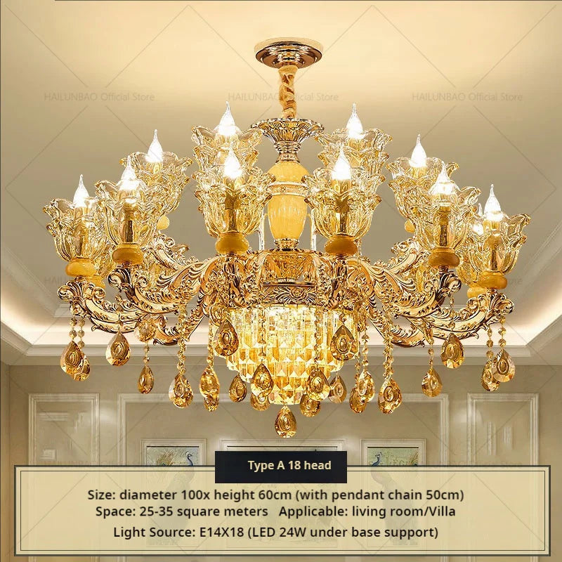 Afralia™ Luxury Crystal Chandelier for Living Room Dining Bedroom Hall Hotel