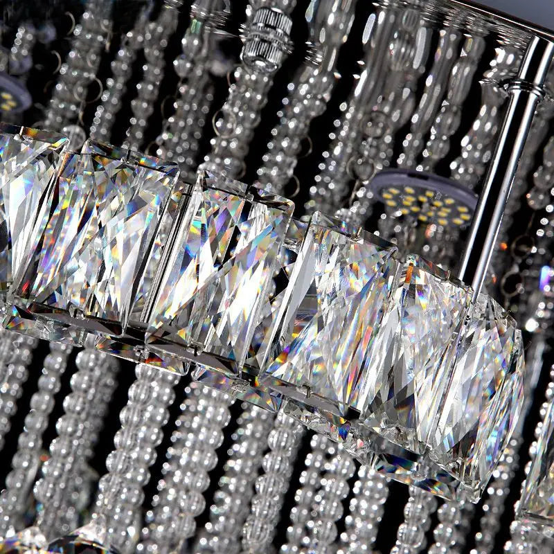 Afralia™ Crystal Ceiling Lamp Minimalist Pendant LED Chandelier for Living Room