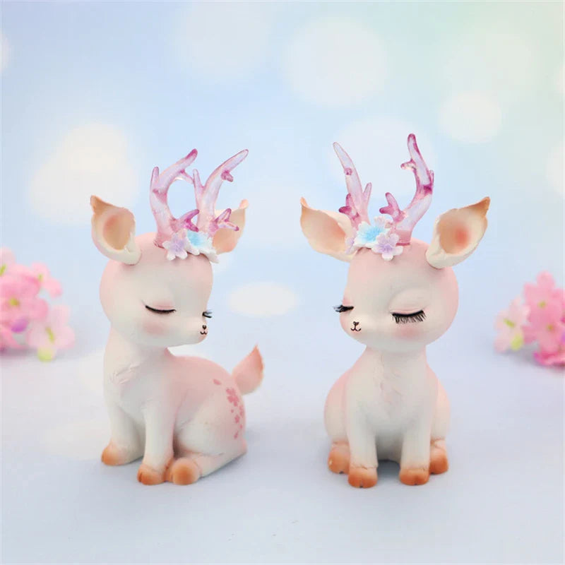 Afralia™ Resin Fawn Figurine Sculpture Deer Ornament for Home Decor and Gifts