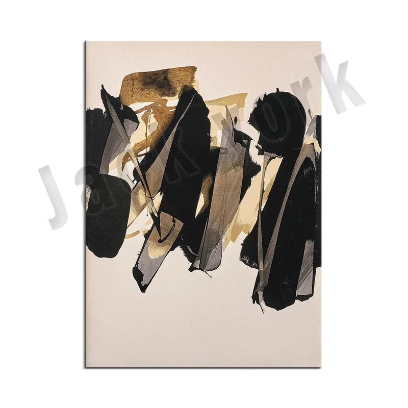 Afralia™ Soulages Exhibition Canvas Prints Wall Art Decor