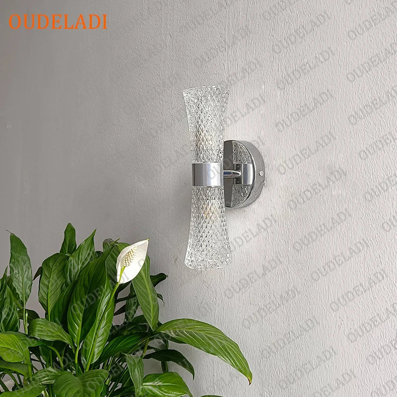 Afralia™ Silver Pipe Acrylic LED Wall Lamp for Stylish Home Decor