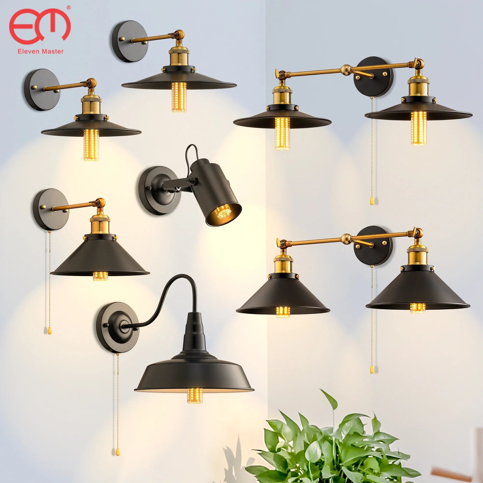 Afralia™ Vintage Industrial Wall Sconce with Switch, Black Wall Lamp for Loft Bedroom