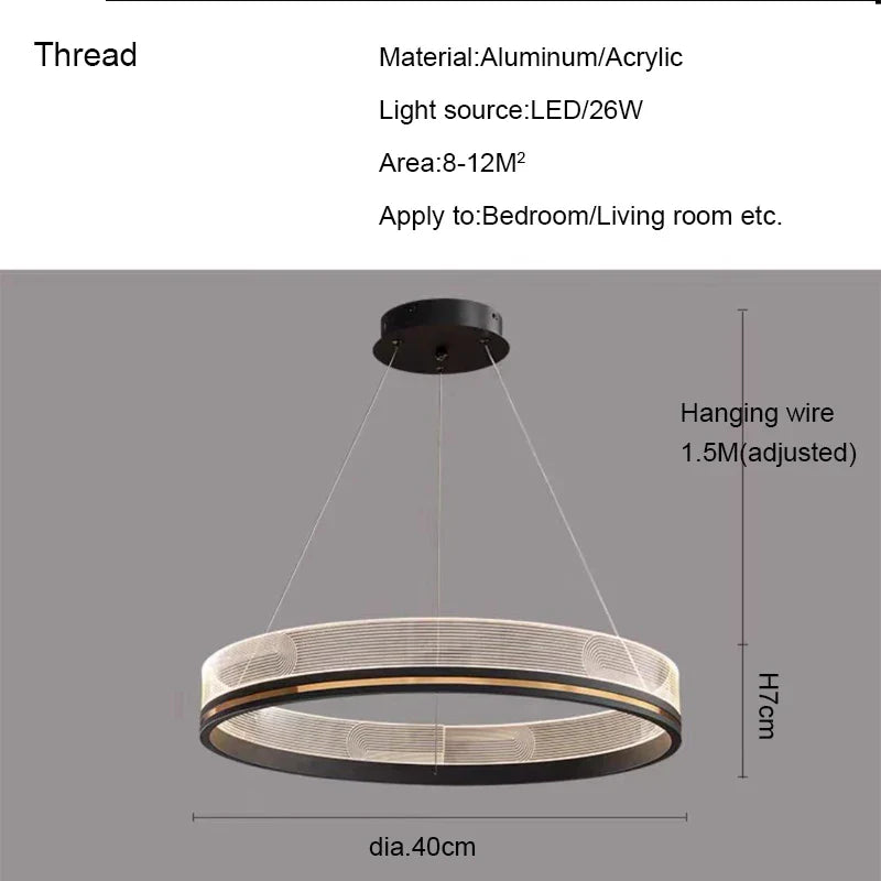 Afralia™ Modern Black/Gold LED Pendant Lights for Home Lighting Decoration