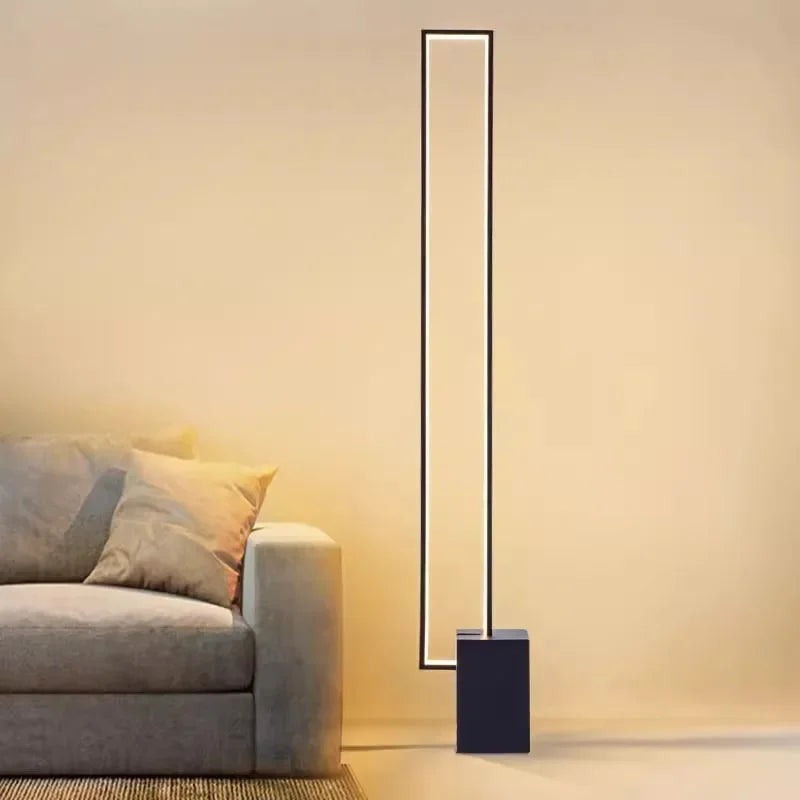 Afralia™ Modern Black LED Floor Lamp with Foot Switch