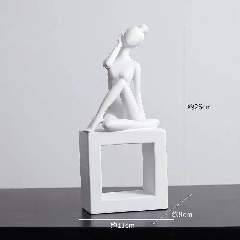 Abstract Figures Sculpture Modern Minimalism Decor Room Crafts Afralia™ Aesthetics