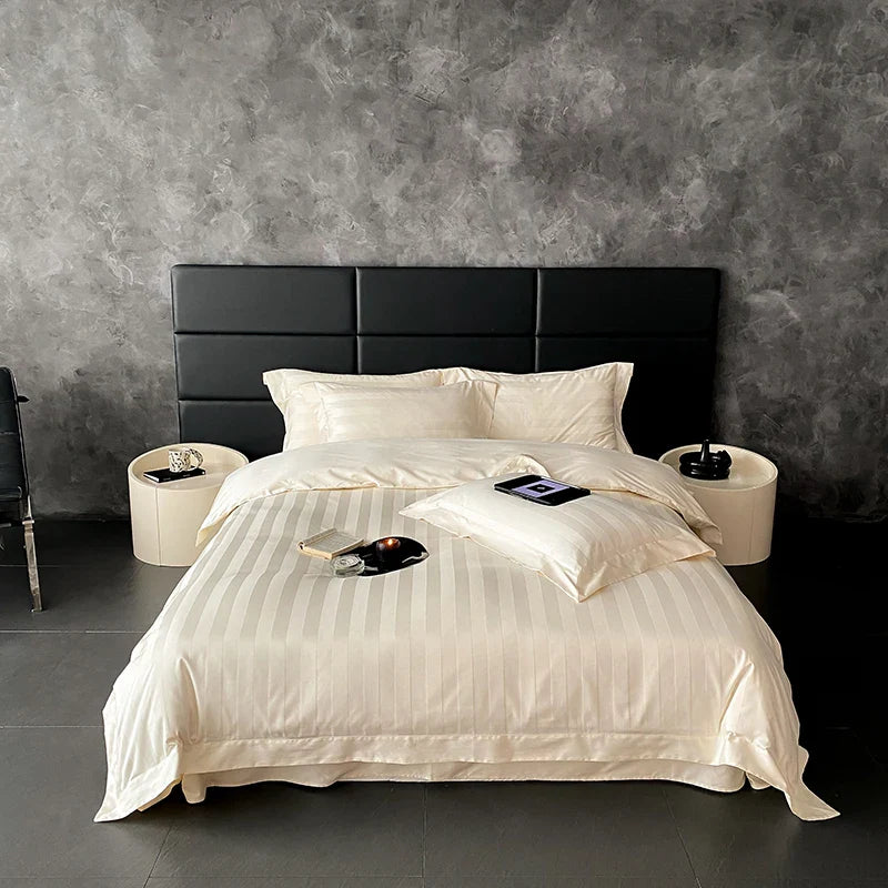 Afralia™ Satin Jacquard Bedding Set, Luxury Purple Flowers, Duvet Cover, Bed Sheet