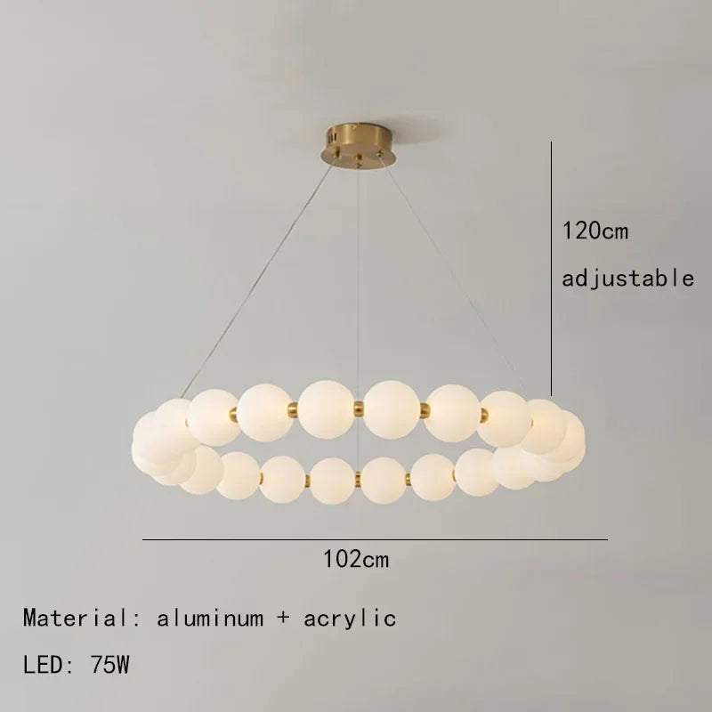 Afralia™ Nordic LED Gold Chandelier for Living Room Bedroom Dining Center Table