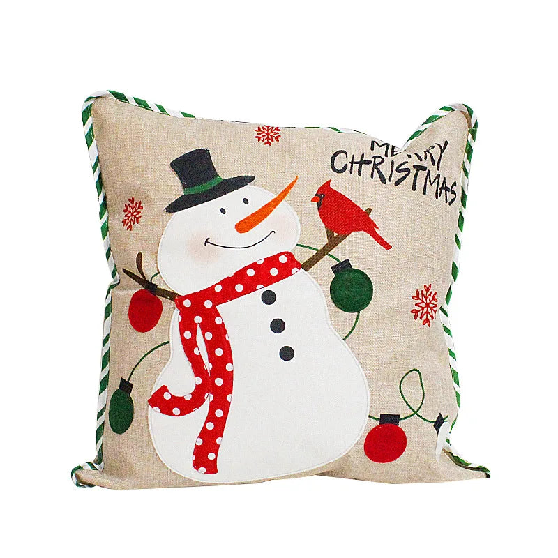 Afralia™ Christmas Embroidered Pillowcase 45x45cm - Festive Home Decorative Cushions