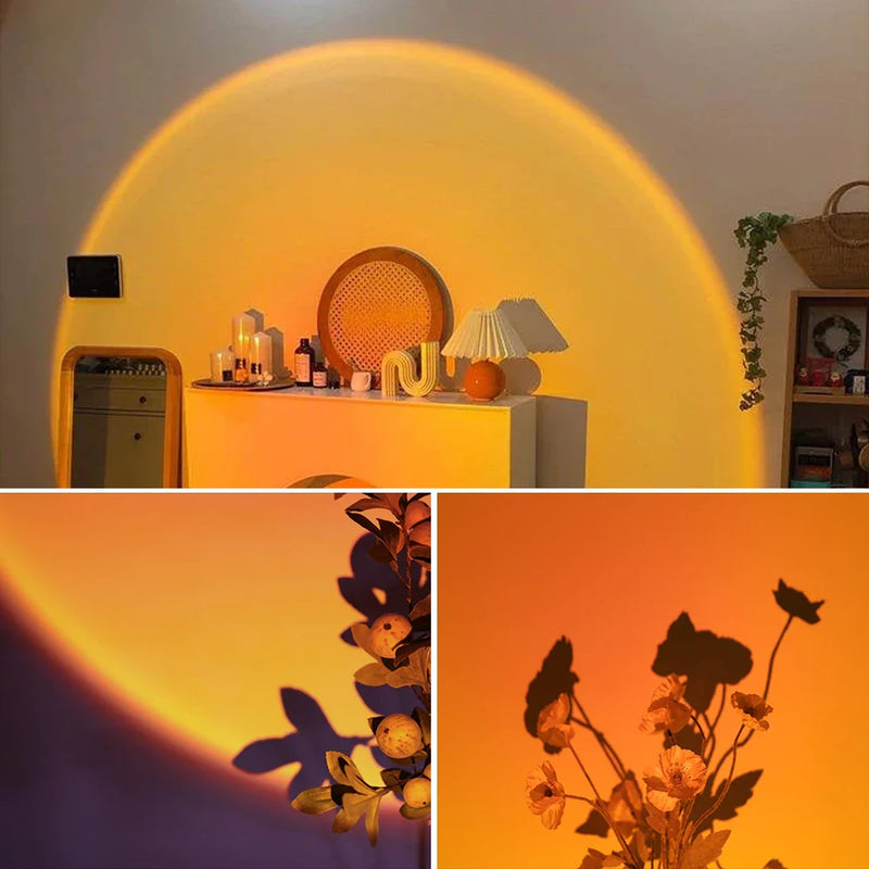 Afralia™ Sunset Rainbow LED Lamp Projector for Home Bedroom Decor