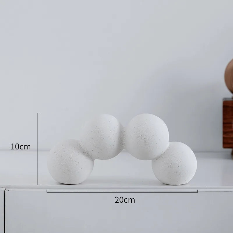 Afralia™ Geometric Ceramic Handicraft Sculpture: Abstract Circular Desktop Ornament for Home Decor