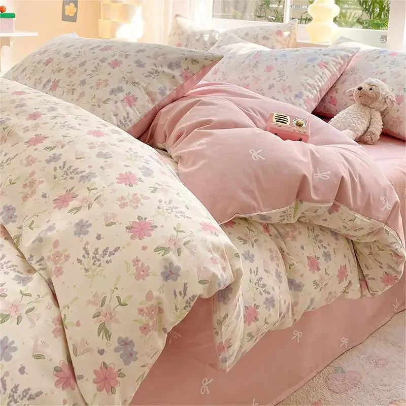 Afralia™ Rural Floral Cotton Comfort Set 200X230Cm Bedclothes